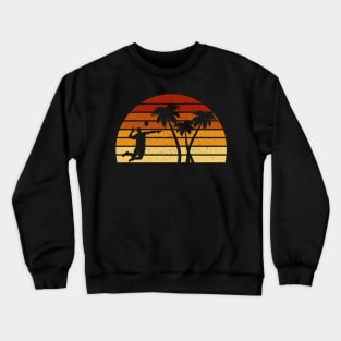Vintage Sunset Volleyball Gift For Volleyball Players Crewneck Sweatshirt